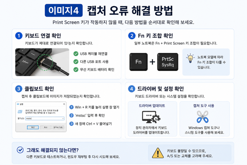 윈도우 캡처 오류 해결