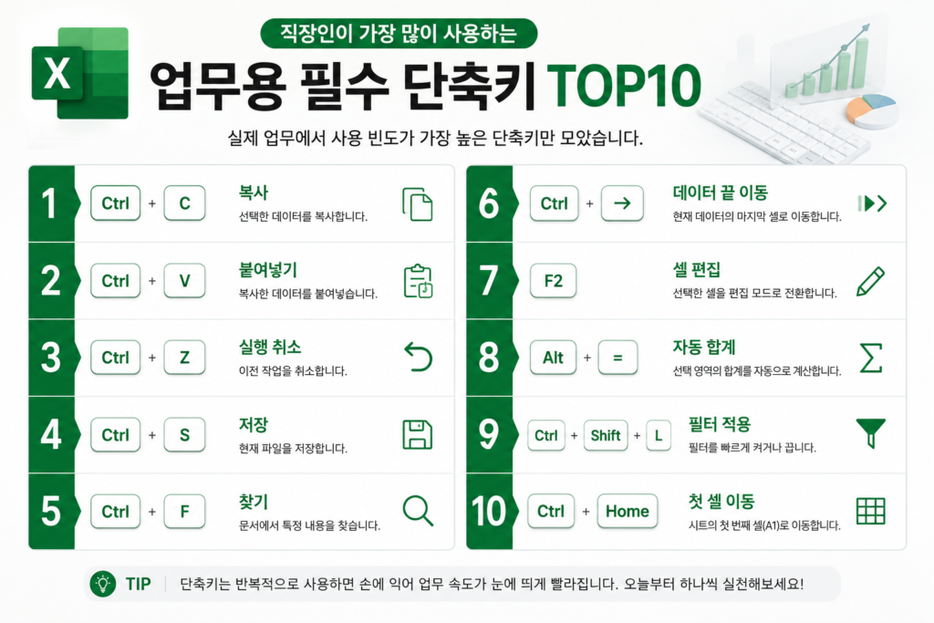 엑셀 필수 단축키
