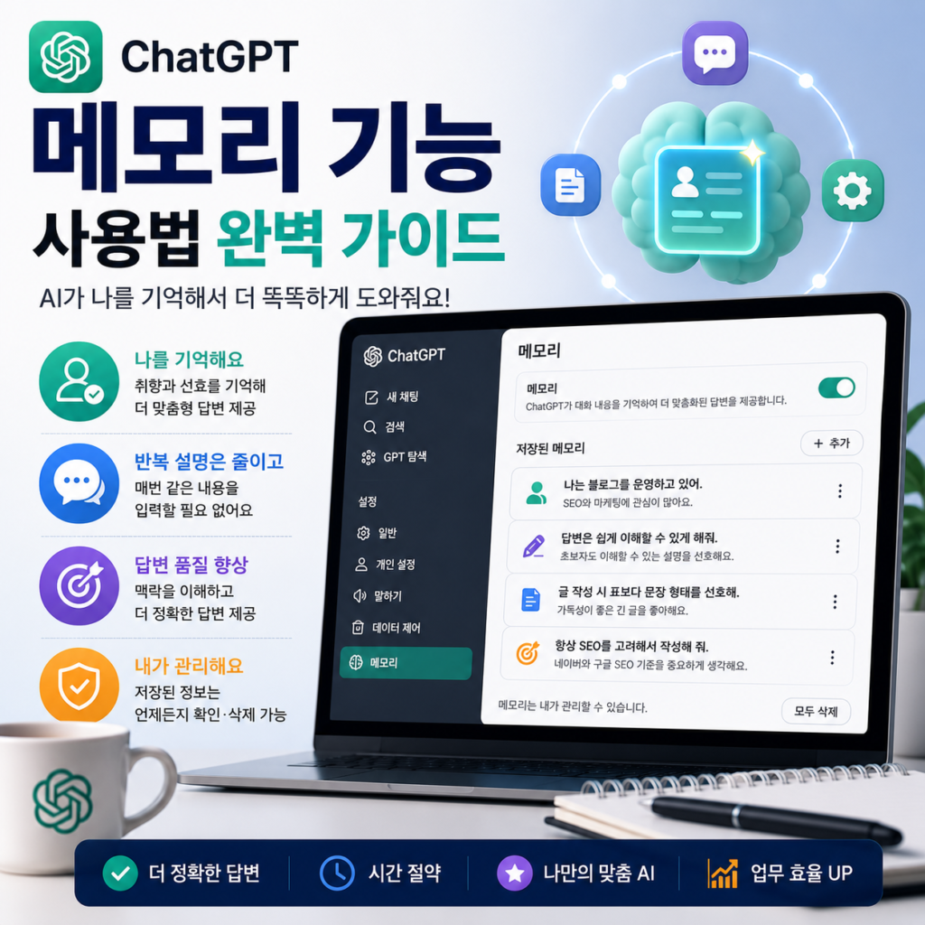 ChatGPT 메모리 기능 사용법