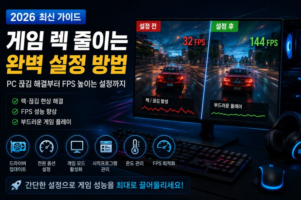 게임 렉 줄이는 설정 화면

game-lag-fix-guide.webp