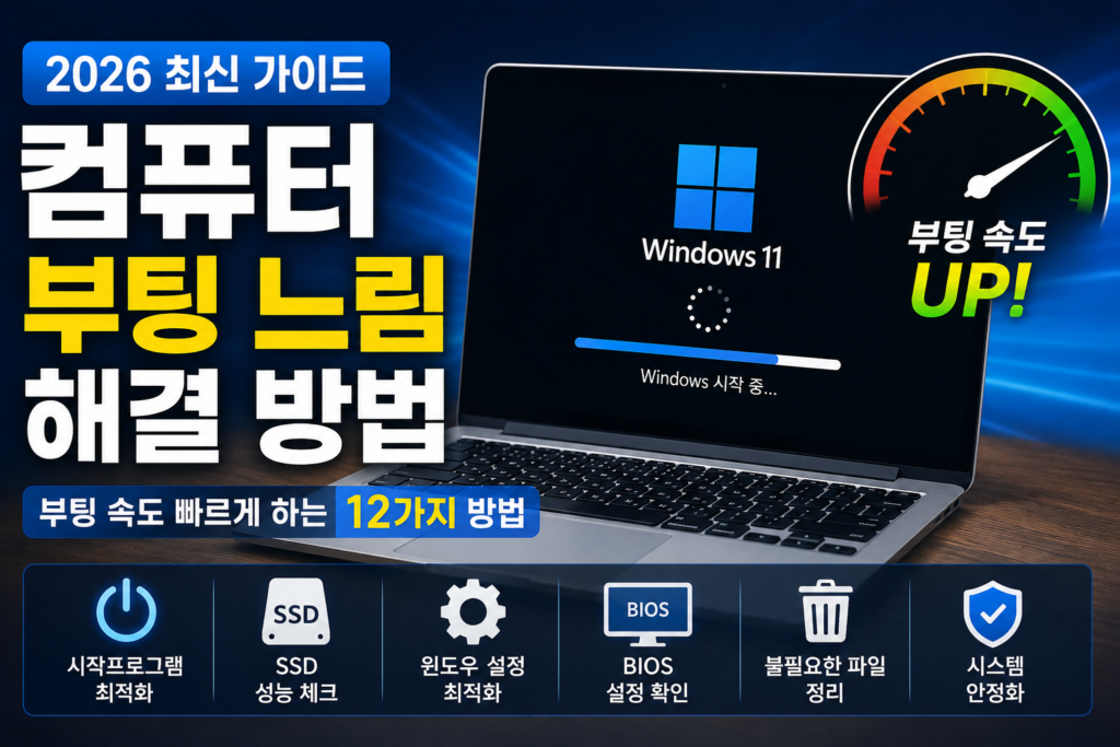 컴퓨터 부팅 느림 해결 방법 Windows11 부팅 속도 향상 화면