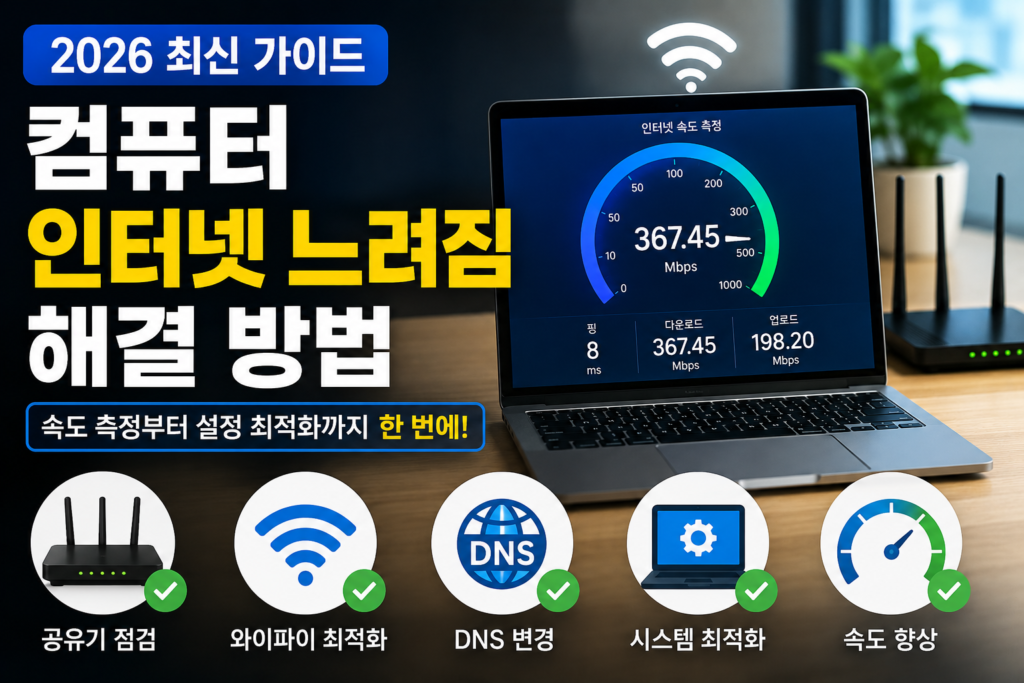 [대표 이미지]

컴퓨터 인터넷 느려짐 해결 방법 인터넷 속도 향상 설정

computer-internet-slow-fix.webp